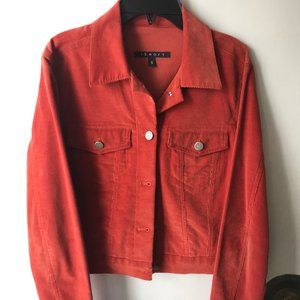 THEORY / Size S/ Burnt Orange  Lightweight Fine Ribbed Short Jeans Jacket